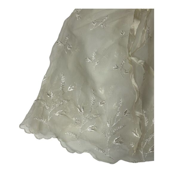 1950's Carol Joy Creation Christening Dress Sheer Satin Ribbons Lace White Gown - Picture 9 of 14